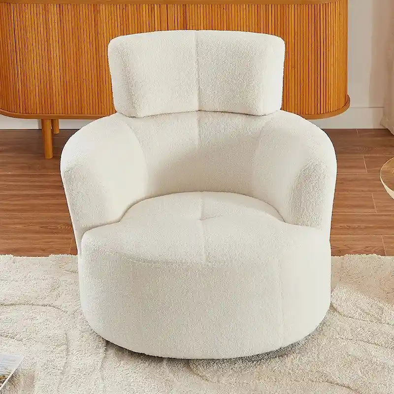 Fauteuil pivotant à 360° en tissu, fauteuil d'appoint crapaud