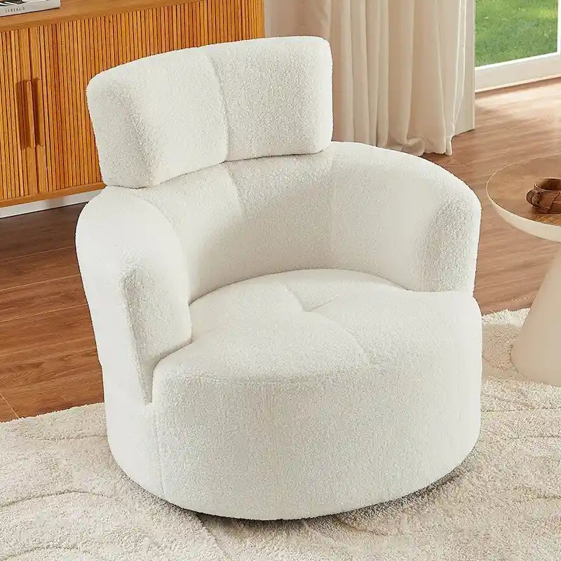 Fauteuil pivotant à 360° en tissu, fauteuil d'appoint crapaud