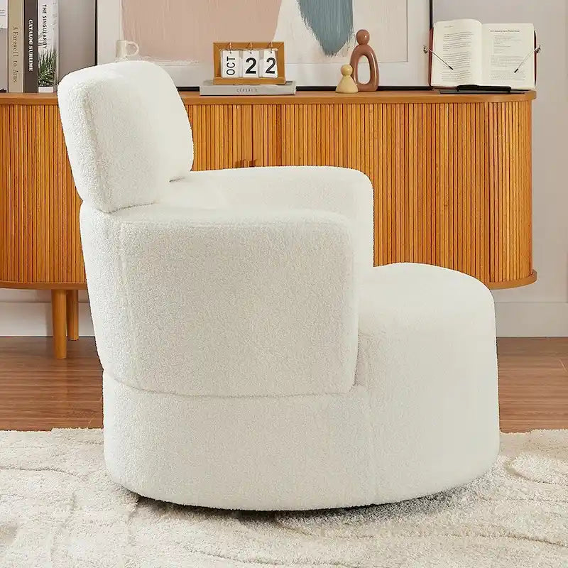 Fauteuil pivotant à 360° en tissu, fauteuil d'appoint crapaud