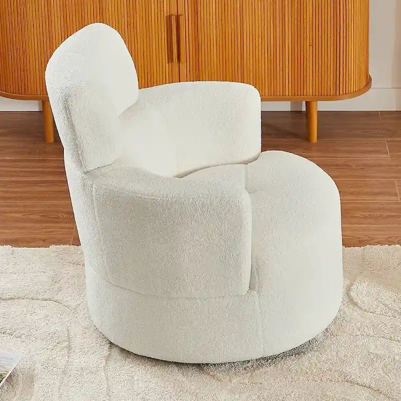Fauteuil pivotant à 360° en tissu, fauteuil d'appoint crapaud