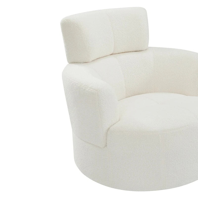Fauteuil pivotant à 360° en tissu, fauteuil d'appoint crapaud