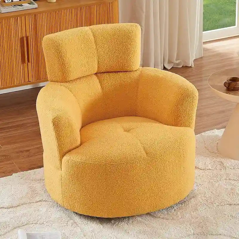 Fauteuil pivotant à 360° en tissu, fauteuil d'appoint crapaud