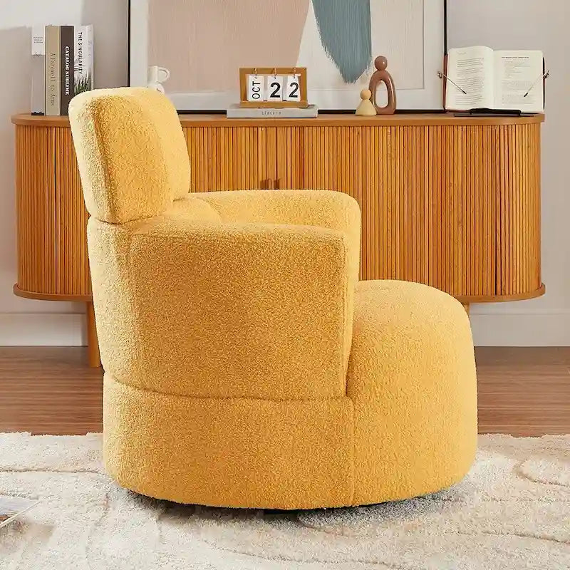 Fauteuil pivotant à 360° en tissu, fauteuil d'appoint crapaud