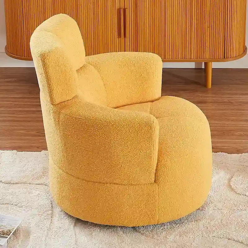 Fauteuil pivotant à 360° en tissu, fauteuil d'appoint crapaud