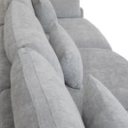 Canapé d'angle minimaliste en lin garni de duvet, canapé nuage en forme de U avec coussins