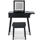 Coiffeuse de 27,9 po avec miroir rabattable et lumière DEL