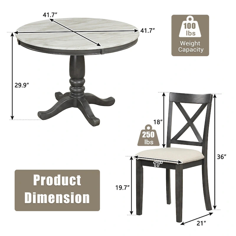 Salle à manger moderne en bois avec table ronde et chaises