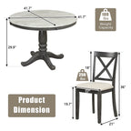 Salle à manger moderne en bois avec table ronde et chaises