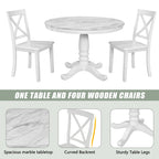 Salle à manger moderne en bois avec table ronde et chaises