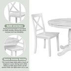 Salle à manger moderne en bois avec table ronde et chaises