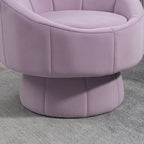 Fauteuil d'appoint moderne pivotant à 360° en velours de 28,75" avec structure en bois et coussin lombaire