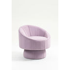 Fauteuil d'appoint moderne pivotant à 360° en velours de 28,75" avec structure en bois et coussin lombaire