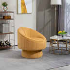 Fauteuil d'appoint moderne pivotant à 360° en velours de 28,75" avec structure en bois et coussin lombaire