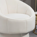 Fauteuil d'appoint moderne pivotant à 360° en velours de 28,75" avec structure en bois et coussin lombaire