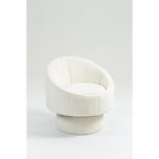 Fauteuil d'appoint moderne pivotant à 360° en velours de 28,75" avec structure en bois et coussin lombaire