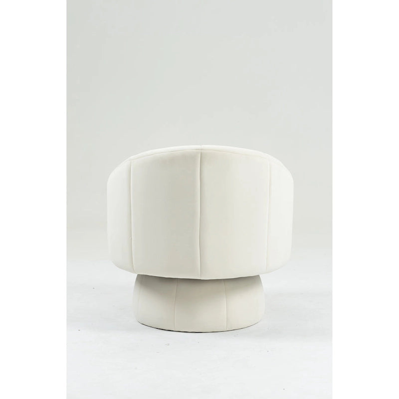 Fauteuil d'appoint moderne pivotant à 360° en velours de 28,75" avec structure en bois et coussin lombaire
