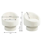 Fauteuil d'appoint moderne pivotant à 360° en velours de 28,75" avec structure en bois et coussin lombaire