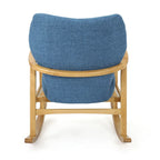 Fauteuil à bascule en bois massif avec coussin en lin et fabrication artisanale de qualité supérieure