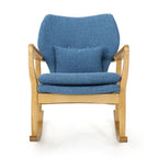 Fauteuil à bascule en bois massif avec coussin en lin et fabrication artisanale de qualité supérieure