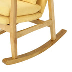 Fauteuil à bascule en bois massif avec coussin en lin et fabrication artisanale de qualité supérieure