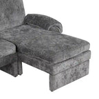 94.1 Canapé Futon d'Angle en Chenille avec Dossier Réglable et Chaise Longue Réversible