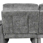 94.1 Canapé Futon d'Angle en Chenille avec Dossier Réglable et Chaise Longue Réversible