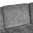 94.1 Canapé Futon d'Angle en Chenille avec Dossier Réglable et Chaise Longue Réversible