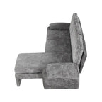 94.1 Canapé Futon d'Angle en Chenille avec Dossier Réglable et Chaise Longue Réversible