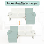 94.1 Canapé Futon d'Angle en Chenille avec Dossier Réglable et Chaise Longue Réversible