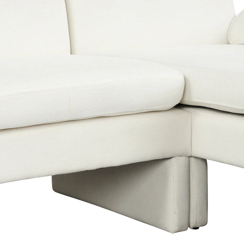 94.1 Canapé Futon d'Angle en Chenille avec Dossier Réglable et Chaise Longue Réversible