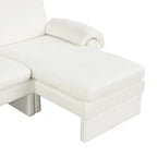 94.1 Canapé Futon d'Angle en Chenille avec Dossier Réglable et Chaise Longue Réversible