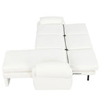 94.1 Canapé Futon d'Angle en Chenille avec Dossier Réglable et Chaise Longue Réversible