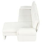 94.1 Canapé Futon d'Angle en Chenille avec Dossier Réglable et Chaise Longue Réversible