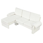94.1 Canapé Futon d'Angle en Chenille avec Dossier Réglable et Chaise Longue Réversible