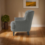 Fauteuil club capitonné moderne de 32,5 po avec pouf et clous décoratifs pour salon