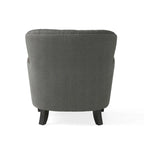 Fauteuil club capitonné moderne de 32,5 po avec pouf et clous décoratifs pour salon