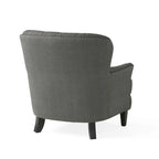 Fauteuil club capitonné moderne de 32,5 po avec pouf et clous décoratifs pour salon