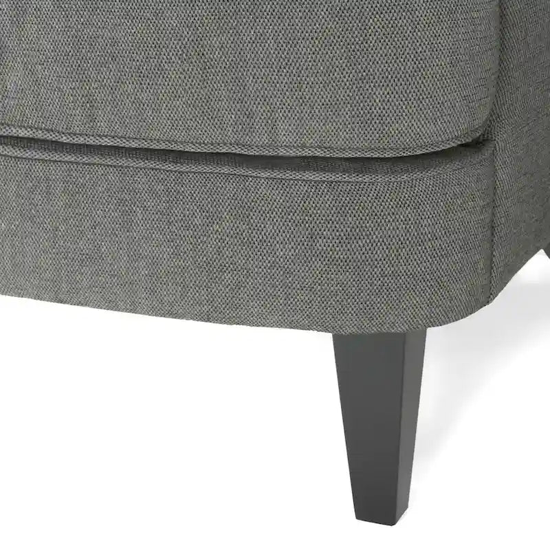 Fauteuil club capitonné moderne de 32,5 po avec pouf et clous décoratifs pour salon