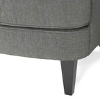 Fauteuil club capitonné moderne de 32,5 po avec pouf et clous décoratifs pour salon