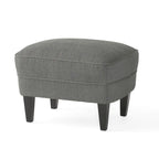 Fauteuil club capitonné moderne de 32,5 po avec pouf et clous décoratifs pour salon