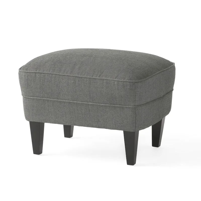 Fauteuil club capitonné moderne de 32,5 po avec pouf et clous décoratifs pour salon