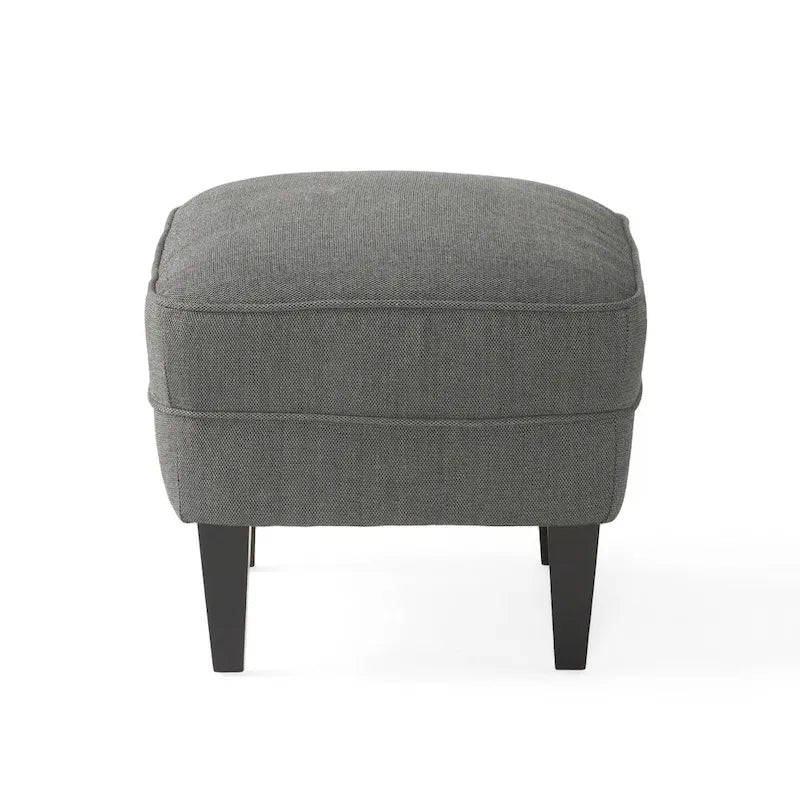 Fauteuil club capitonné moderne de 32,5 po avec pouf et clous décoratifs pour salon