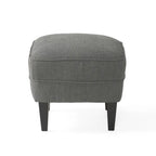 Fauteuil club capitonné moderne de 32,5 po avec pouf et clous décoratifs pour salon