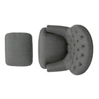 Fauteuil club capitonné moderne de 32,5 po avec pouf et clous décoratifs pour salon