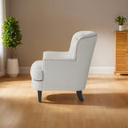 Fauteuil club capitonné moderne de 32,5 po avec pouf et clous décoratifs pour salon