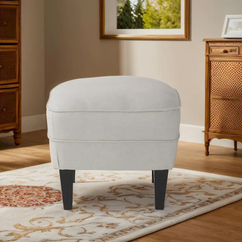Fauteuil club capitonné moderne de 32,5 po avec pouf et clous décoratifs pour salon