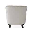 Fauteuil club capitonné moderne de 32,5 po avec pouf et clous décoratifs pour salon