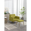 Fauteuil d'appoint capitonné vert olive 32,28 avec pouf