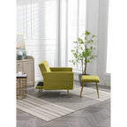 Fauteuil d'appoint capitonné vert olive 32,28 avec pouf