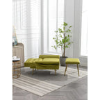 Fauteuil d'appoint capitonné vert olive 32,28 avec pouf
